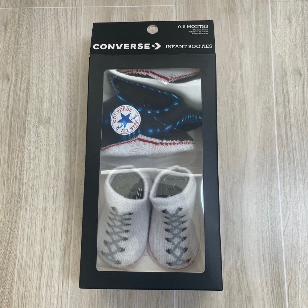 Converse Infant Booties Set - White and Black